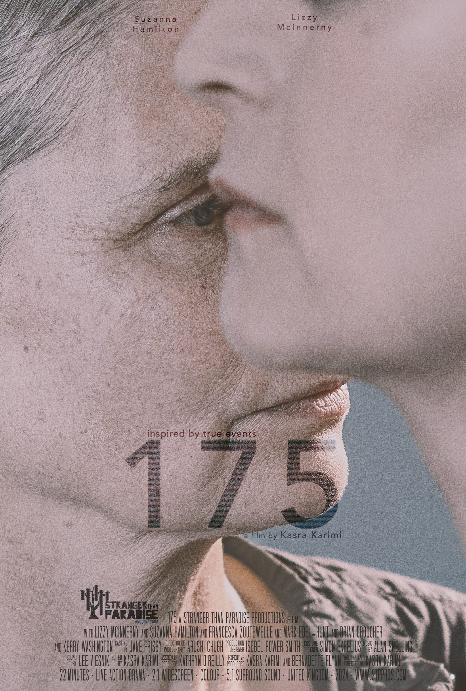 175 short film, written and directed by Kasra Karimi, starring Lizzy McInnerny, Suzanna Hamilton, Francesca Zoutewelle, Mark Edel-Hunt, Brian Croucher, Kerry Washington. This is a Stranger Than Paradise Productions film. “175′ is a 22-minute live action drama. It was filmed in Kent, England. Inspired by true events, ‘175’ is a personal and poignant love story that focuses on a few months prior to the legalisation of same-sex marriage in the United Kingdom in early 2013.